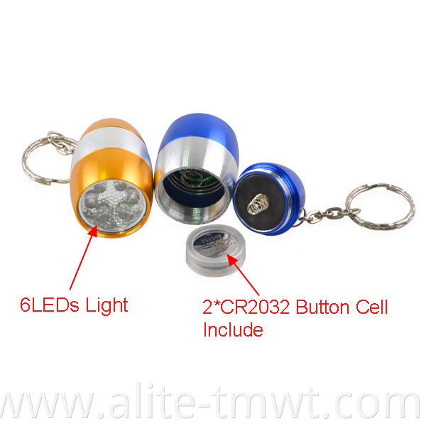 Best Promotional Item 6 LED Light Mini Cute Flashlight Keychain